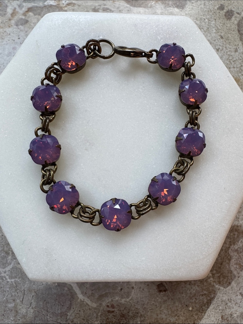 Sorrelli Purple/Pink Crystal Link Bracelet
